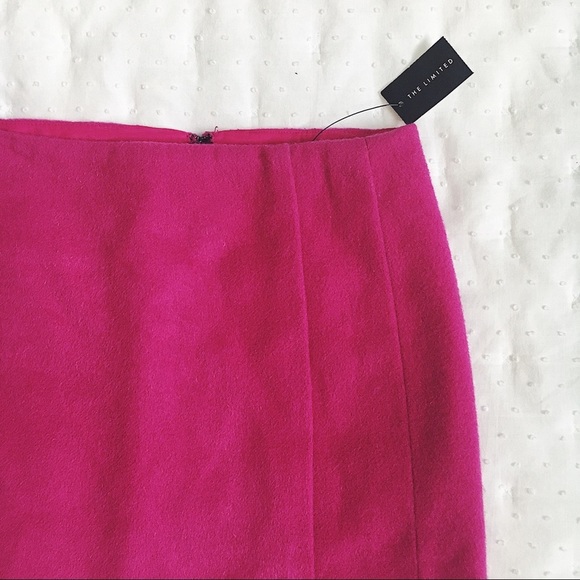 🔥NWT Hot Pink Skirt The Limited Mini Skirt Wool - Picture 2 of 8